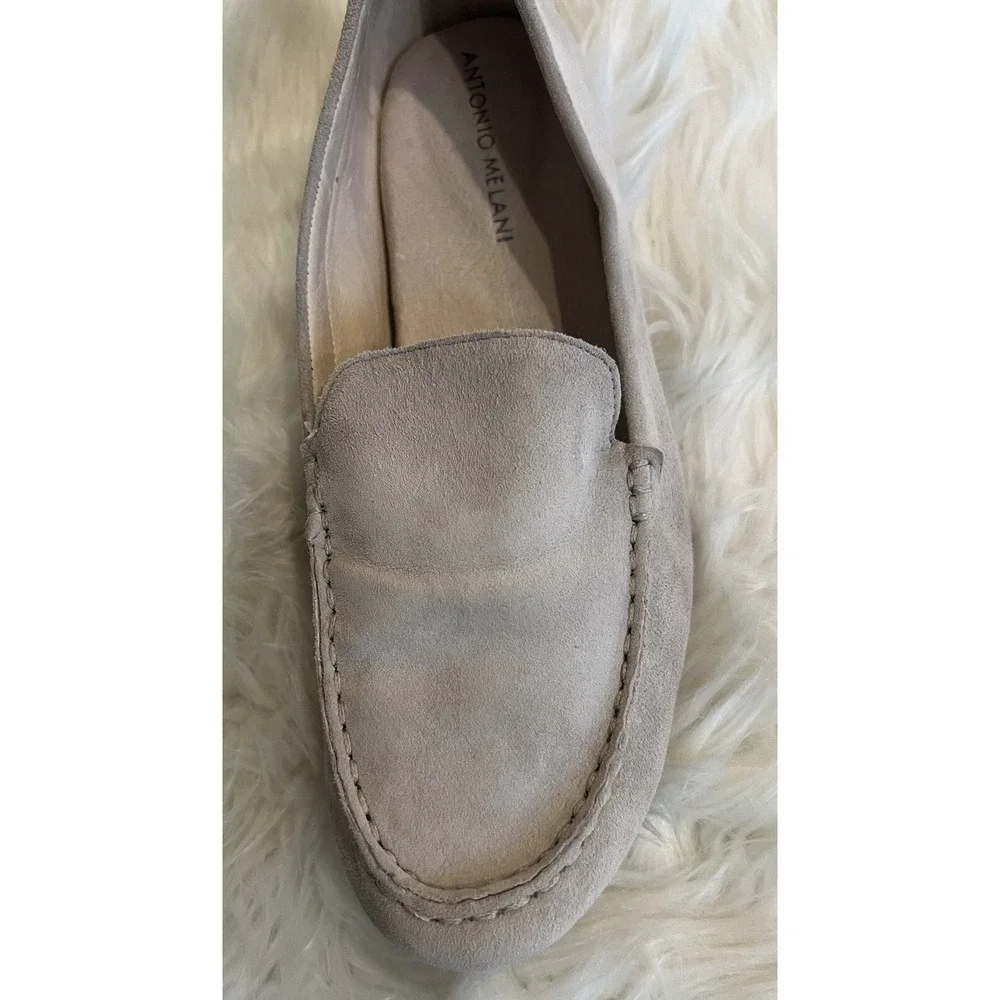Antonio‎ Melani Taupe Suede Loafers Women's 8.5 Slip On Comfort Shoes Flat